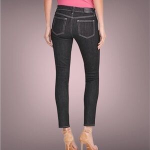 Lauren Jeans by Ralph Lauren Black Cream Stitching Ankle Slim Size 8